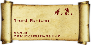 Arend Mariann névjegykártya